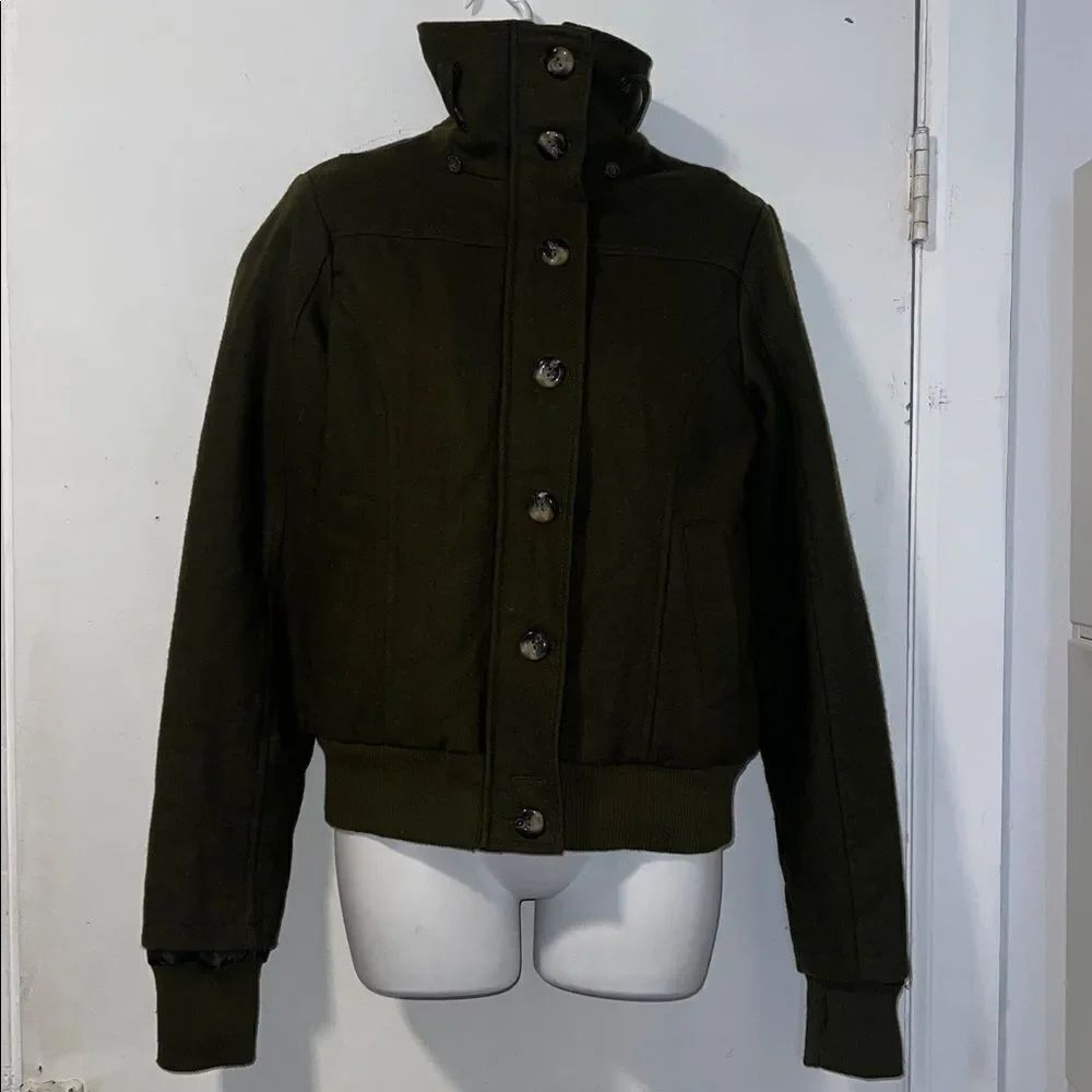 DELIA’S Olive Green Wool Blend Bomber Jacket-S